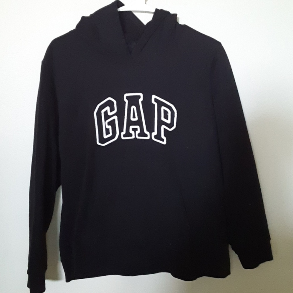 A black and white hoodie from gap
